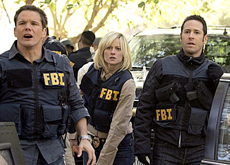 Numb3rs -"Nine Wives"- Dylan Bruno as Colby, Teri Polo as Rachel, Rob Morrow as Don