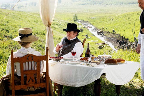 Hell on Wheels - Season 1 - "Bread and Circuses" - Dominique McElligott and Colm Meaney