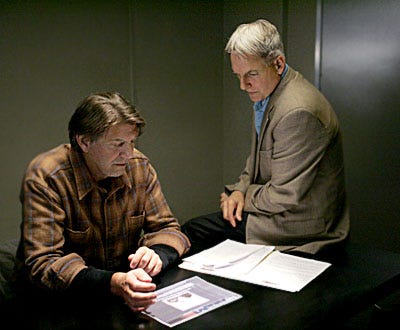 NCIS - Season 6, "Silent Night" - Guest star Peter Coyote as Ned Quinn, Mark Harmon as Gibbs
