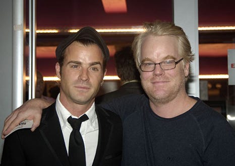Justin Theroux and Philip Seymour Hoffman - "The Baxter" NYC premiere, August 24, 2005