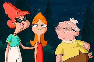 Phineas and Ferb - Season 1 - "Get That Bigfoot Outta My Face!" - Grandma Betty Jo, Candace and Grandpa Clyde