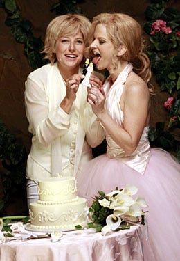 MADtv - Season 14, "I'll Kiss a Girl" sketch - Nicole Parker as Ellen DeGeneres, Arden Myrin as Portia De Rossi