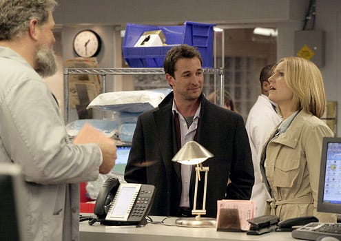 ER - Season 15 - "And in the End" - Abraham Benrubi as Jerry Marcovic, Noah Wyle as Dr. John Carter and Sherry Stringfield as Dr. Susan Lewis