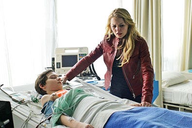 Once Upon a Time - Season 1 - "A Land Without Magic" - Jared Gilmore and Jennifer Morrison