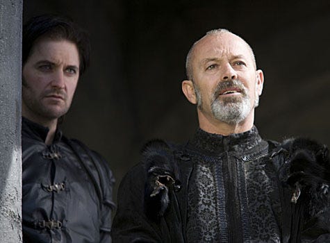 Robin Hood - Season 2, "The Booby and the Beast" - Richard Armitage as Sir Guy of Grisbourne, Keith Allen as the Sheriff of Nottingham