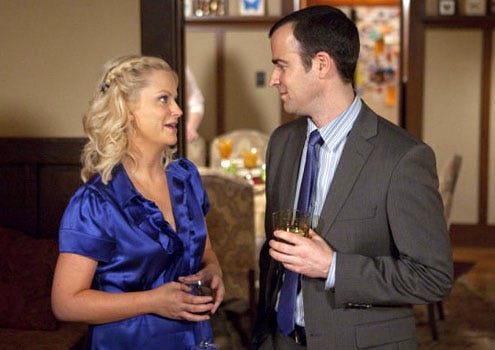 Parks and Recreation - Season 2 - "Leslie's House" - Amy Poehler as Leslie Knope and Justin Theroux as Justin