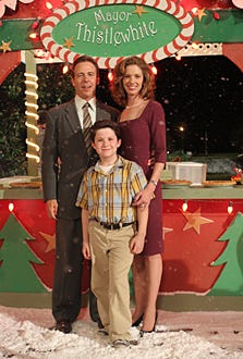 The Year Without a Santa Claus - Robert Treveiler as "Mayor Thistlewhite", Dylan Minnette as "Iggy Thistlewhite", Lara Grice as "Rachel Thistlewhite"