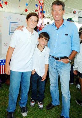 Dylan Brosnan, Paris Brosnan and Pierce Brosnan - Jane Goodall's Roots & Shoots Day of Peace in Los Angeles, September 21, 2008
