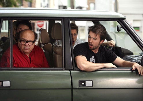 It's Always Sunny in Philadelphia - Season 5 - "The Gang Hits The Road" - Danny DeVito as Frank and Rob McElhenney as Mac