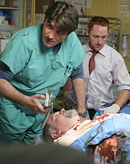 ER - Season 13, "Bloodline" - Goran Visnjic, Scott Grimes and Abraham Benrubi