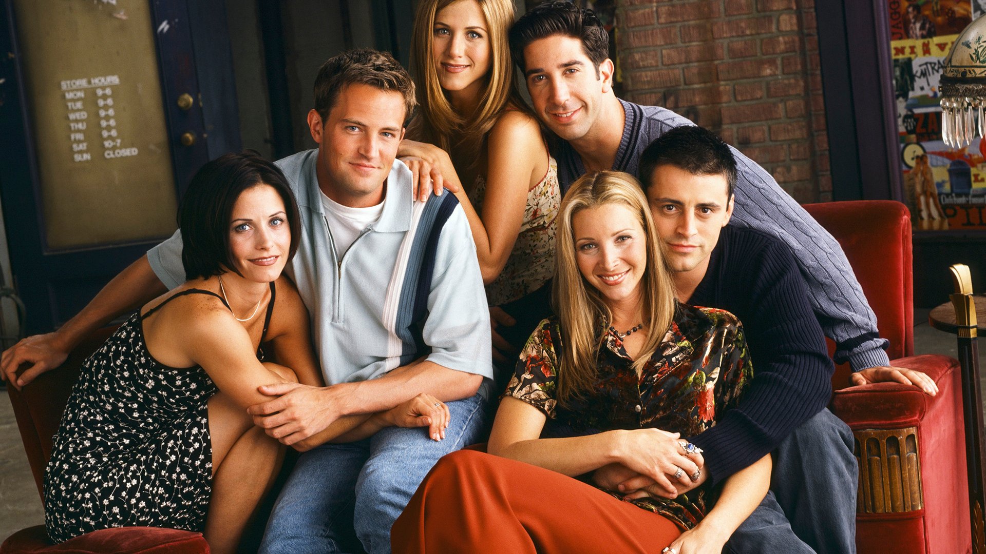 Courteney Cox, Matthew Perry, Jennifer Aniston, David Schwimmer, Matt LeBlanc, and Lisa Kudrow, Friends