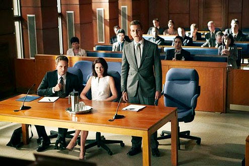 Suits - Season 3 - "Unfinished Business" - Patrick J. Adams, Michelle Fairley and Gabriel Macht