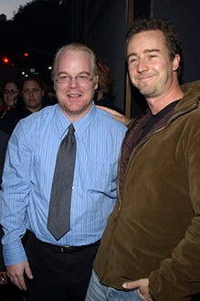 Philip Seymour Hoffman and Edward Norton - Celebrity Charades Benefit, New york City, September 29, 2003