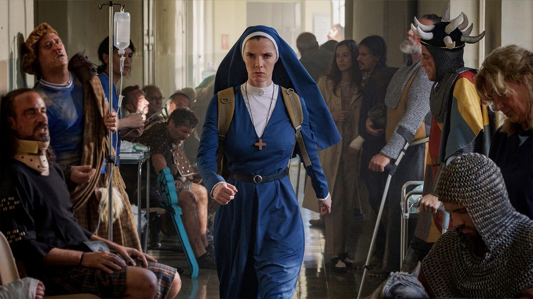 Mrs. Davis Star Betty Gilpin Talks Playing a Nun Who Doesn't Meet Expectations