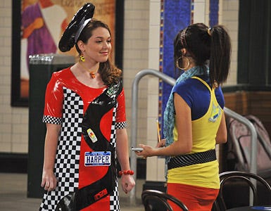 Wizards of Waverly Place - Season 2 - "Racing" - Jennifer Stone as Harper and Selena Gomez as Alex