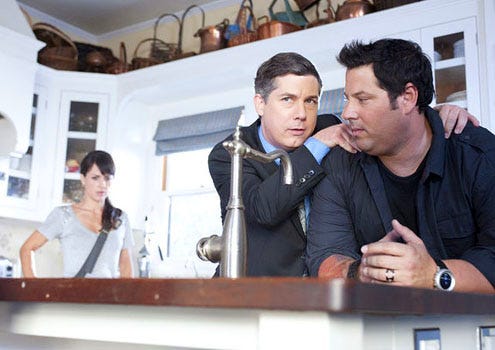 Love Bites - Season 1 - "Stand and Deliver" - Constance Zimmer as Colleen, Chris Parnell as Chad and Greg Grunberg as Judd