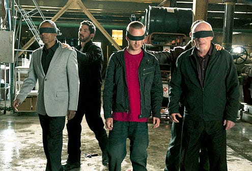 Breaking Bad - Season 4 - "Salud" - Giancarlo Esposito, Maurice Compte, Jonathan Banks and Aaron Paul