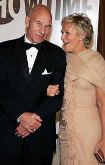 Patrick Stewart and Glenn Close - 56th Annual Primetime Emmy Awards