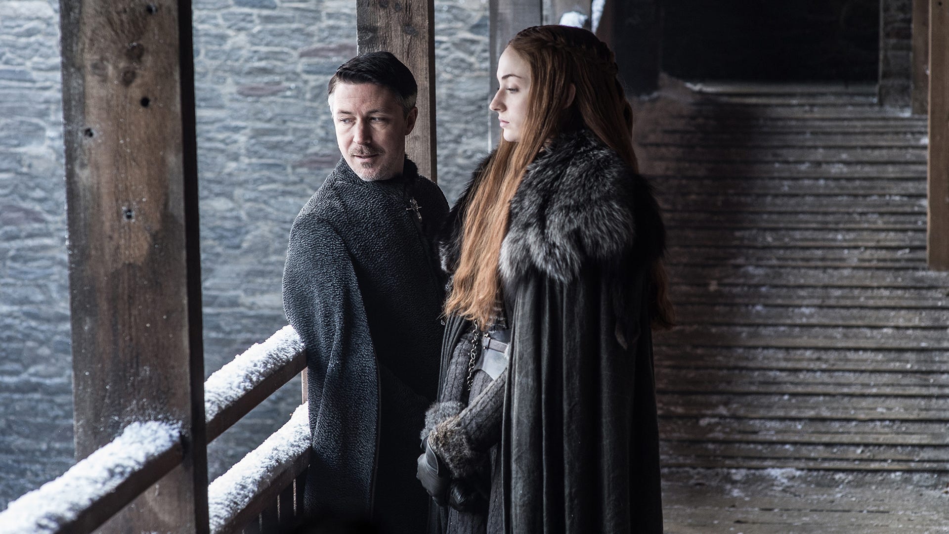 ​Aiden Gillen and Sophie Turner, Game of Thrones