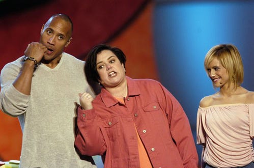 Dwayne Johnson, Rosie O'Donnell and Brittany Murphy - Nickelodeon's Kids' Choice Awards, April 2003