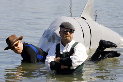 Shark Week 2008 - MythBusters hosts Adam Savage and Jamie Hyneman and mechanical shark