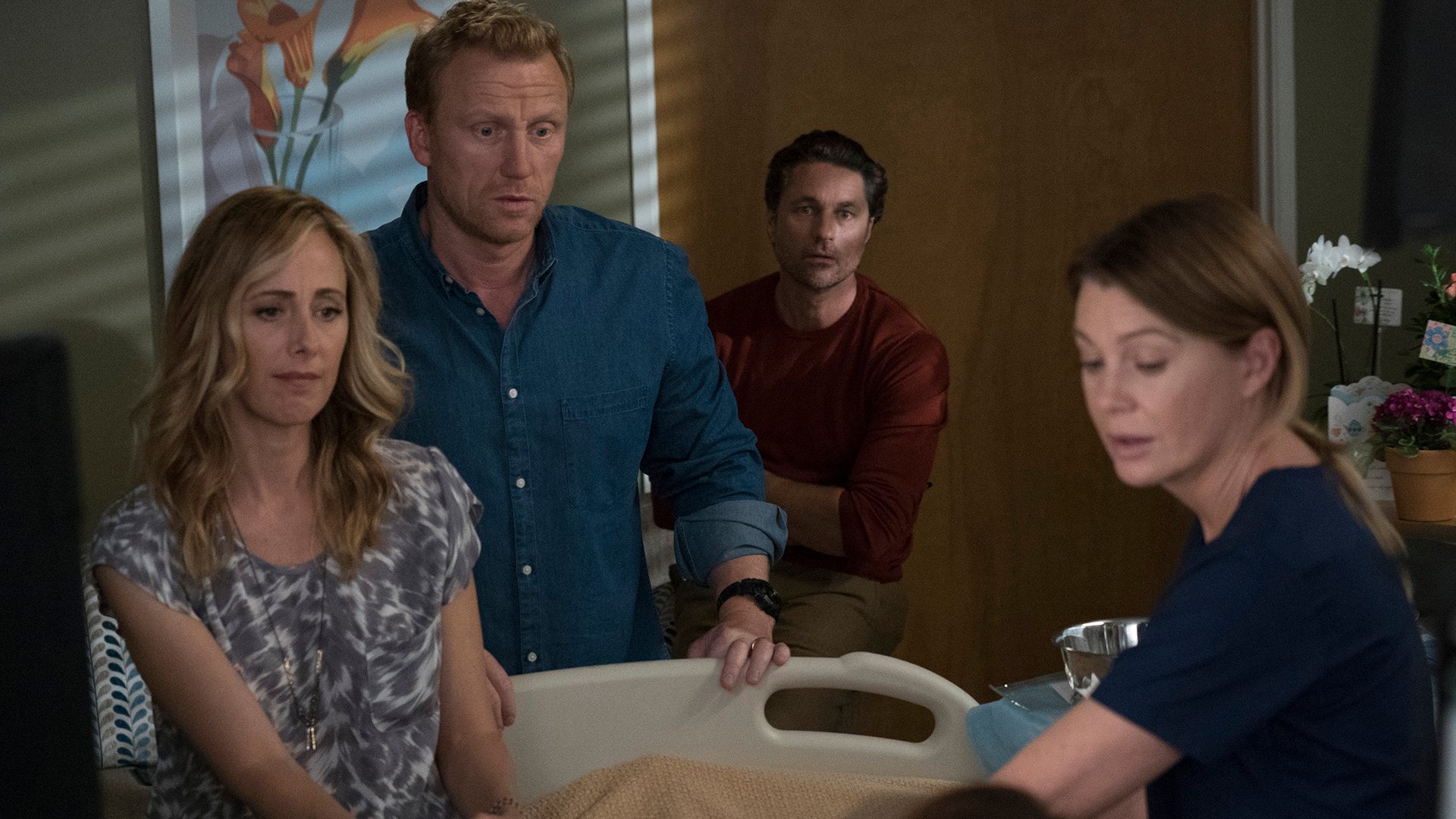 Kim Raver, Kevin McKidd, Martin Henderson and Ellen Pompeo, Grey's Anatomy
