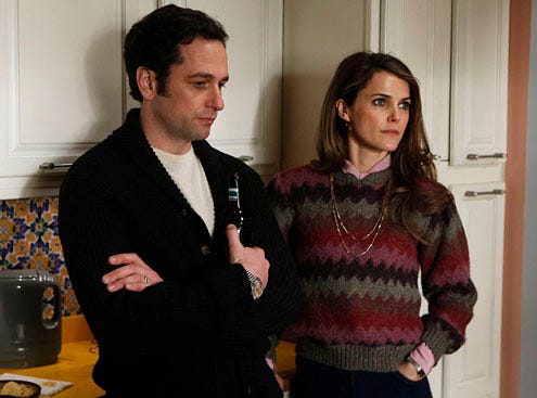 The Americans - Season 1 - "Safe House" - Matthew Rhys as Philip Jennings, Keri Russell as Elizabeth Jennings