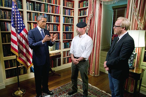 Mythbusters - Season 9 - President Barak Obama with Jamie Hyneman and Adam Savage in the Library of the White House