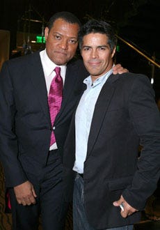 Laurence Fishburne and Esai Morales - Hollywood Awards after party, Oct. 2006