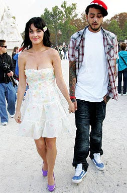 Katy Perry and Travis McCoy - The Christian Dior fashion show in Paris, September 29, 2008
