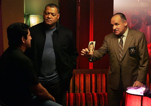 CSI: Crime Scene Investigation - Season 9 - "Mascara" - Laurence Fishburne as Langston and Paul Guilfoyle as Captain Brass
