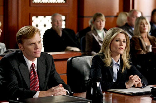 Boston Legal - Season 5, "Mad Cows" - Ned Vaughn as Joel Beavis, Julie Bowen as Denise Bauer