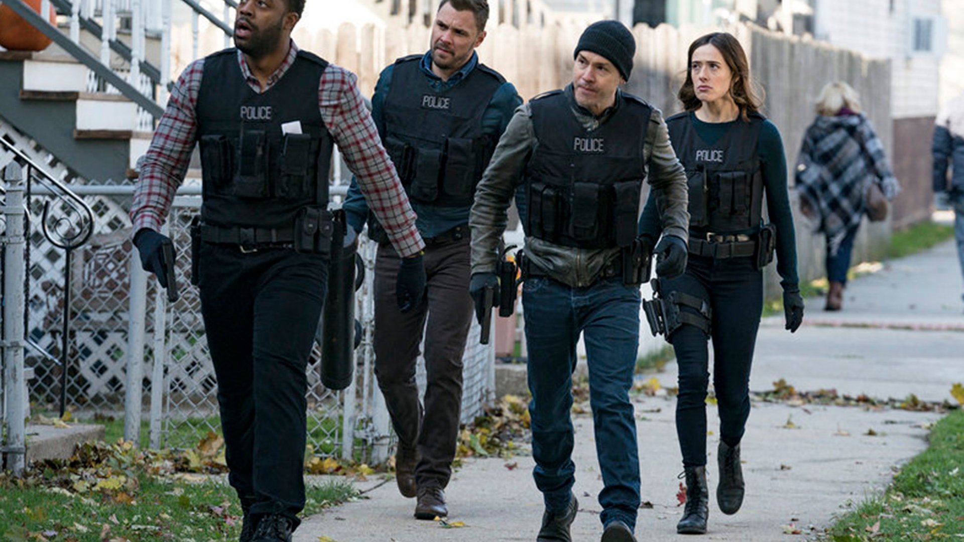 LaRoyce Hawkins, Patrick John Flueger, Jon Seda, Marina Squerciati; Chicago P.D.