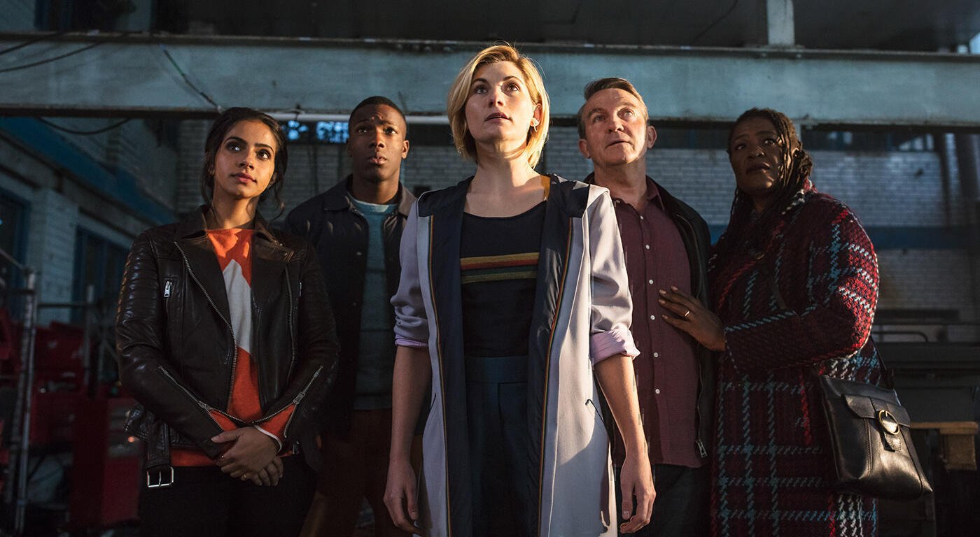 Mandip Gill, Tosin Cole, Jodie Whittaker, Bradley Walsh and Sharon D Clarke, Doctor Who