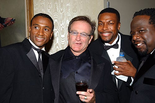 Tommy Davidson, Robin Williams, Chris Tucker and Cedric The Entertainer- "On Stage at the Kennedy Center: The Mark Twain Prize for American Humor," October 15, 2001