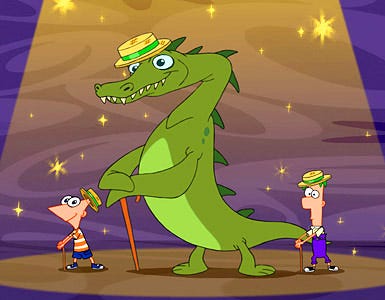 Phineas and Ferb - Season 2 - "The Lake Nose Monster, Parts 1 & 2" - Phineas, Lake Nose Monster and Ferb