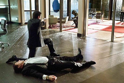 Arrow - Season 1 - "Dead to Rights" - John Barrowman, Colin Donnell and Stephen Amell