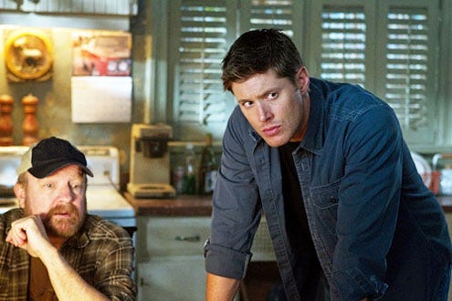 Supernatural - Season 7 - "Hello, Cruel World" - Jim Beaver and Jensen Ackles