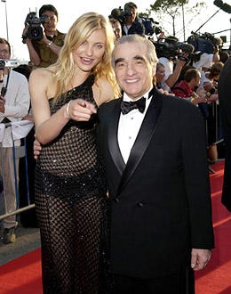 Cameron Diaz and director Martin Scorsese - Cannes 2002 - "Gangs of New York" Party