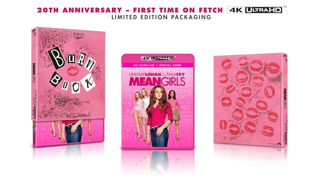 mean girls pink burn book limited edition packaging for 4k