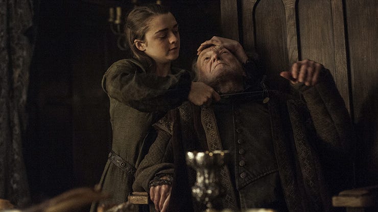 ​Maisie Williams and David Bradley, Game of Thrones