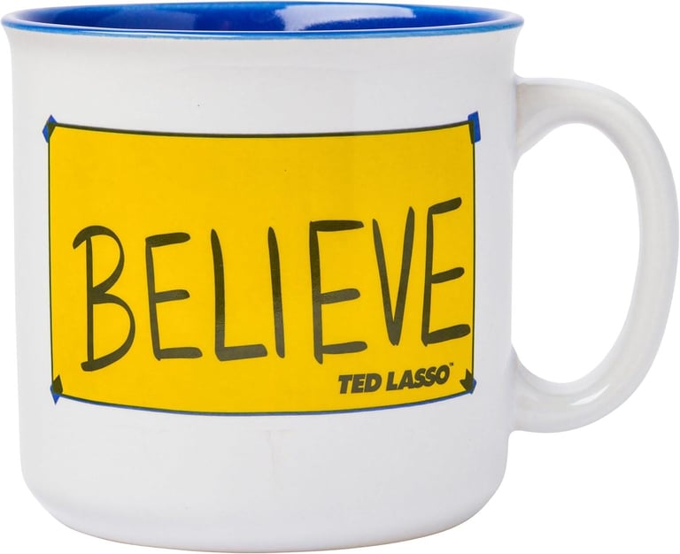 Ted Lasso Believe Ceramic Camper-Style Coffee Mug