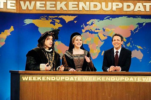 Saturday Night Live - Season 38 - "Justin Bieber" - Fred Armisen, Vanessa Bayer and Seth Meyers