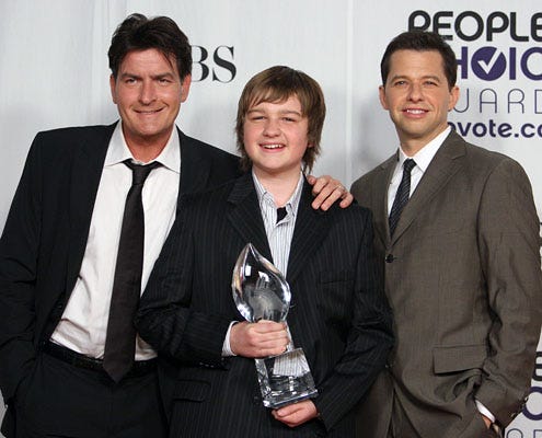 Charlie Sheen, Jon Cryer and Angus T. Jones- The 35th Annual People's Choice Awards in Los Angeles, January 7, 2009