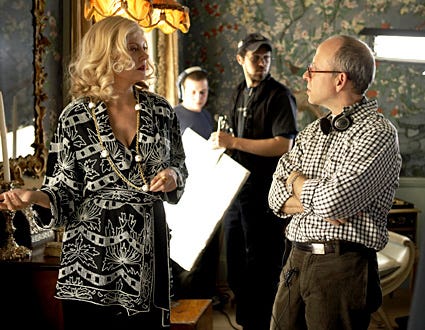 Bernard and Doris - Behind the Scenes - Susan Sarandon on set with Director, Bob Balaban