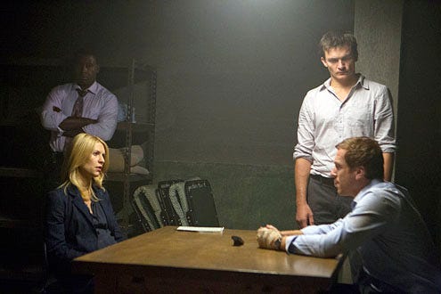 Homeland - Season 2 - "Two Hats" - David Harewood, Claire Danes, Rupert Friend and Damian Lewis