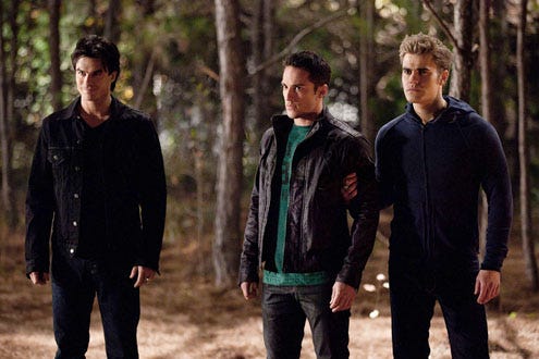 The Vampire Diaries - Season 2 - "Daddy Issues" - Ian Somerhalder as Damon, Michael Trevino as Tyler and Paul Wesley as Stefan