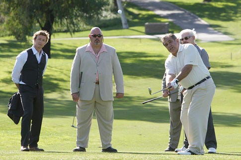 The Mentalist - Season 1 - "Red Sauce" - Simon Baker and Dan Lauria (with club)