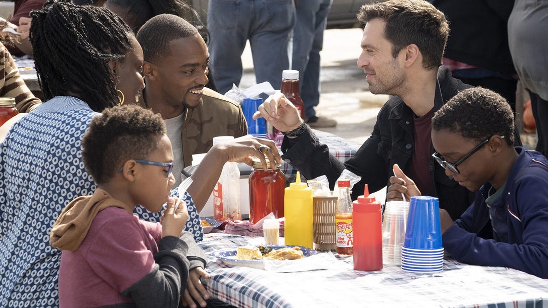 Adepero Oduye, Anthony Mackie, and Sebastian Stan, The Falcon and the Winter Soldier