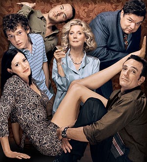 Huff - Hank Azaria, Anton Yelchin, Paget Brewster, Oliver Platt, Blythe Danner, and Andy Comeau